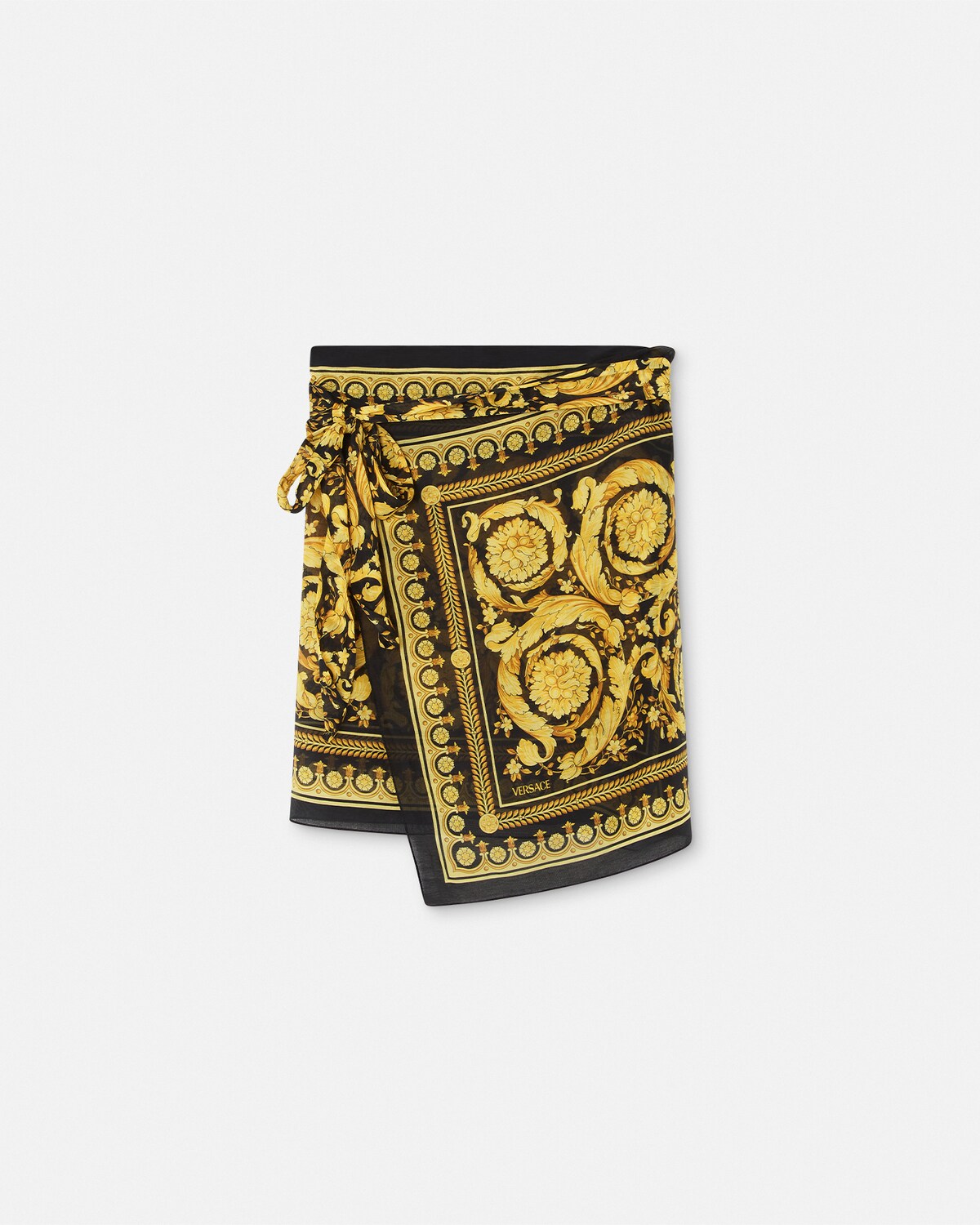 Barocco cover up skirt black print versace in